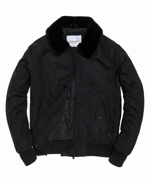 Superdry Edit Hercules Bomber Férfi Kabát Fekete | UFZCK3516